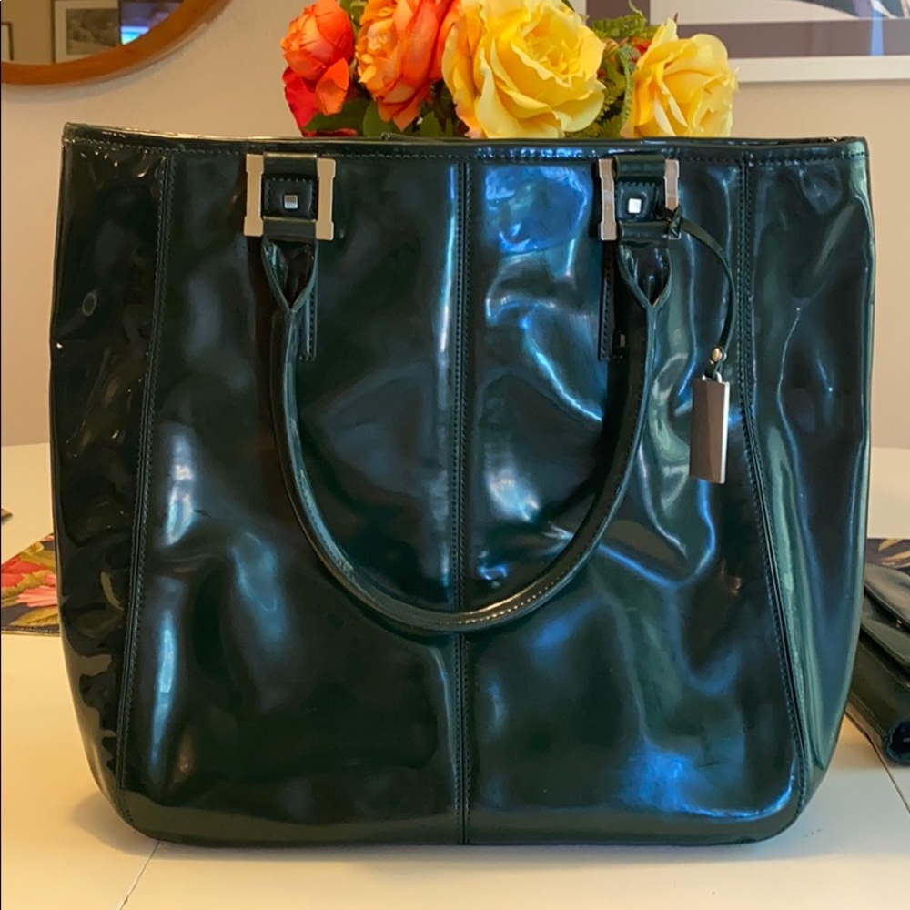 TALBOTS Forest Green Leather Purse LARGE